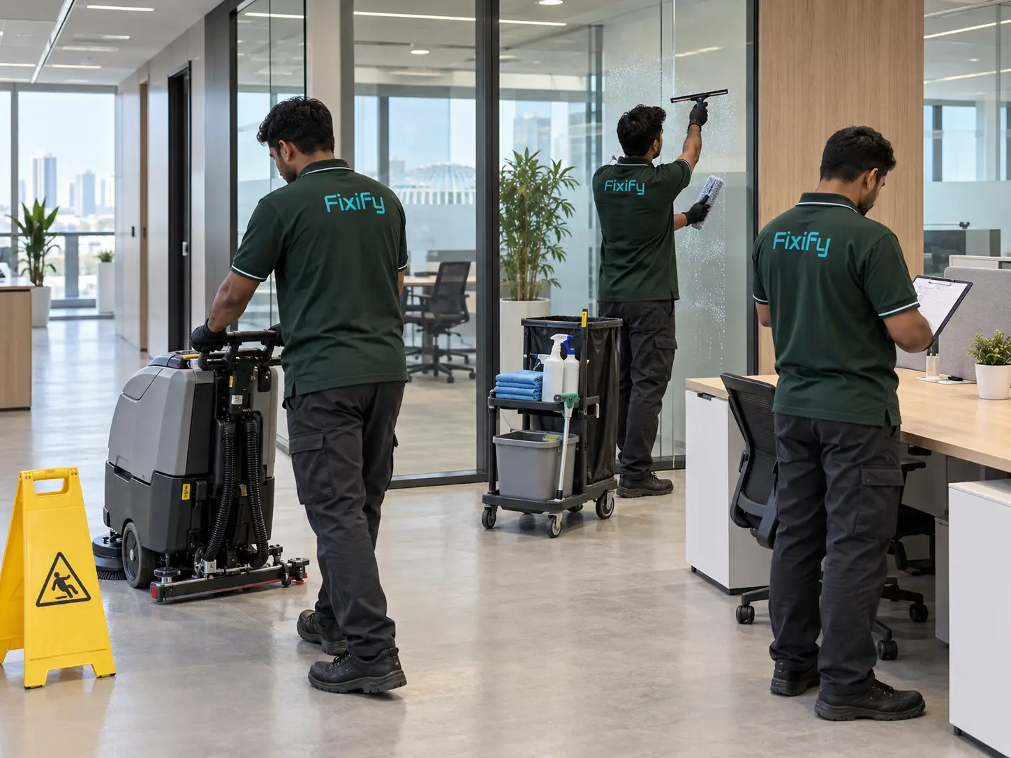 Professional commercial deep cleaning by Fixify team