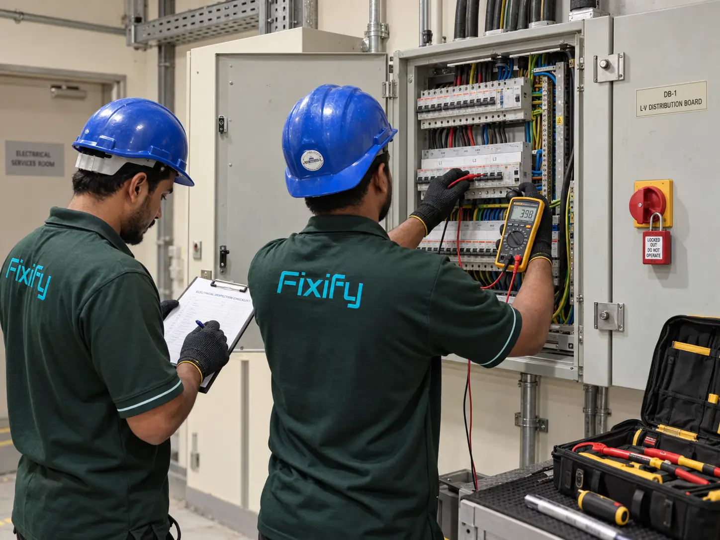 Electrical testing and fault diagnosis by Fixify technician